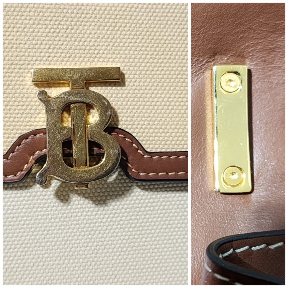 Authentic Burberry Thomas Burberry TB Shoulder Bag Brown/Cream - Picture 8 of 14
